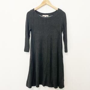 Loft Dark Gray Long Sleeve Dress Size Small